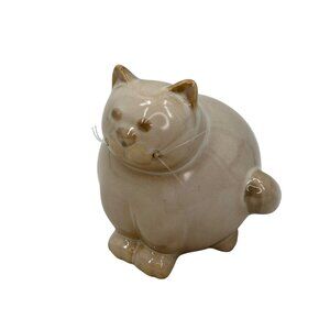 CERAMIC CHUBBY FAT CAT COIN BANK WHIMSICAL KITTY